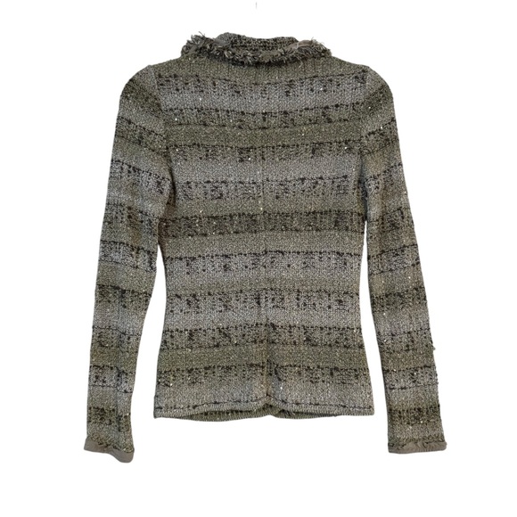 BRUNO MANETTI Green & White Boucle Sequin Jacket - Picture 3 of 6